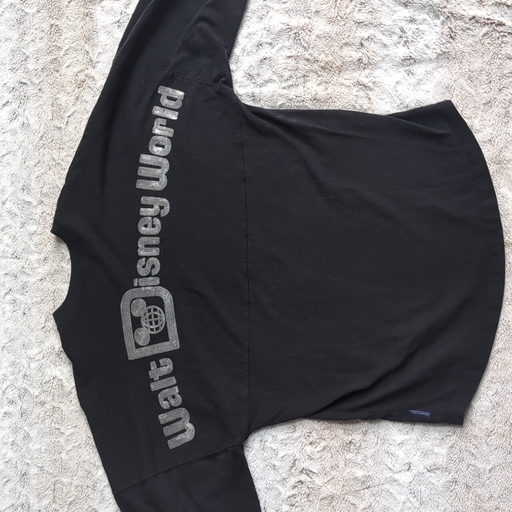 Disney Parks x Spirit Jersey Black Sequined Long Sleeve Jersey Tee